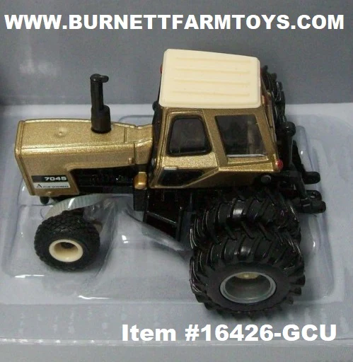 Item #16426-GCU Gold Allis Chalmers 7045 Tractor with Cab and Rear Duals Chase Unit - 1/64 Scale - Ertl Tomy - Image 4