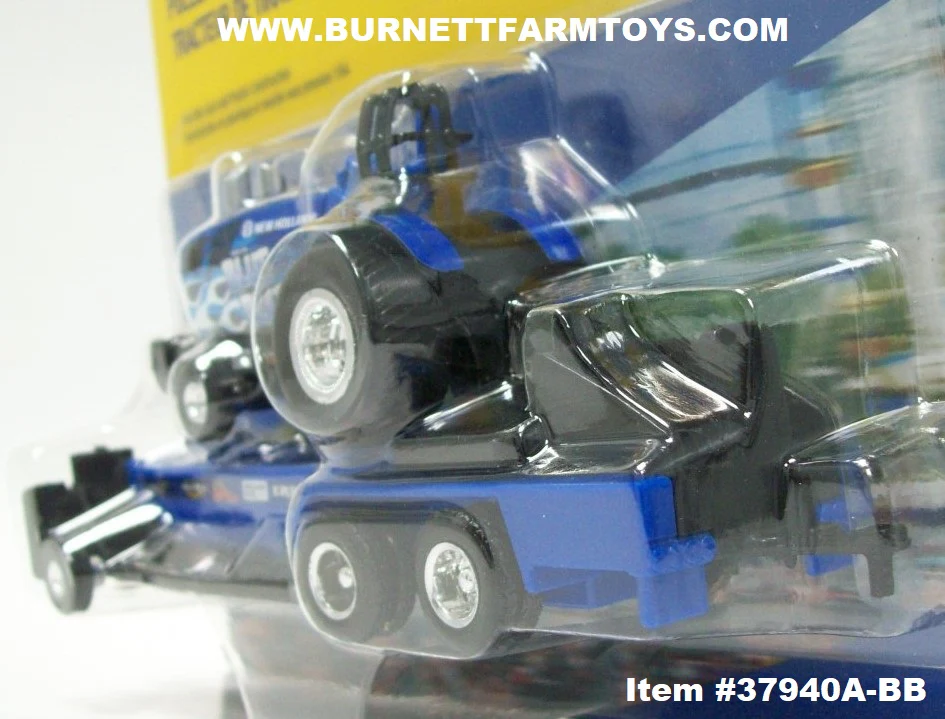 Item #37940A-BB New Holland What In The Blue Blazes Pulling Tractor with Blue Black Pulling Sled - 1/64 Scale - Ertl / Tomy - Image 3