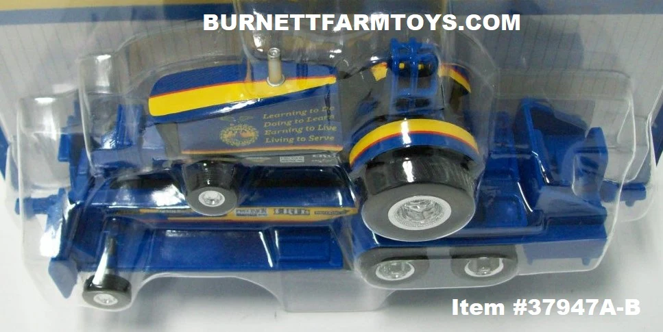 Item #37947A-B Blue Pulling Tractor with Sled - National FFA Organization Edition - 1/64 Scale - Ertl / Tomy - Image 5