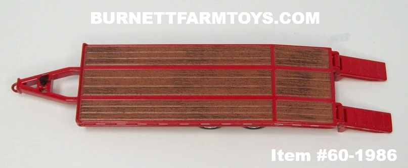 Item #60-1986 Red Tandem Axle Bumper Hitch Beaver Tail Tag Trailer with Ramps - 1/64 Scale – DCP by First Gear - Image 5