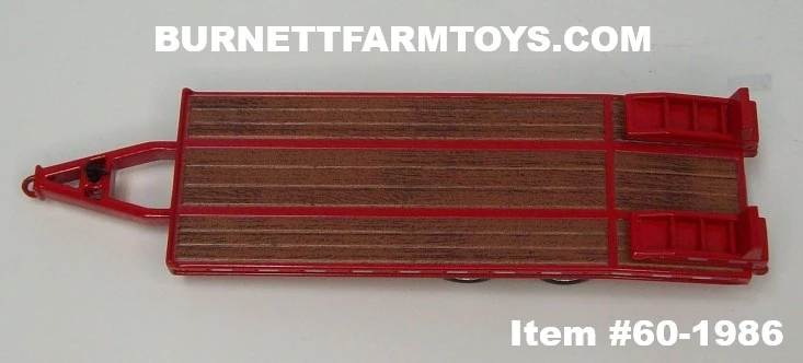 Item #60-1986 Red Tandem Axle Bumper Hitch Beaver Tail Tag Trailer with Ramps - 1/64 Scale – DCP by First Gear - Image 6