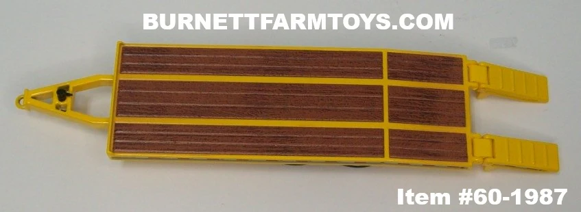 Item #60-1987 Yellow Tandem Axle Bumper Hitch Beaver Tail Tag Trailer with Ramps - 1/64 Scale – DCP by First Gear - Image 5