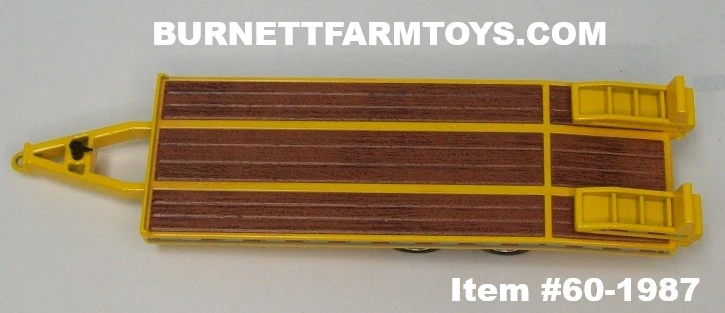 Item #60-1987 Yellow Tandem Axle Bumper Hitch Beaver Tail Tag Trailer with Ramps - 1/64 Scale – DCP by First Gear - Image 6