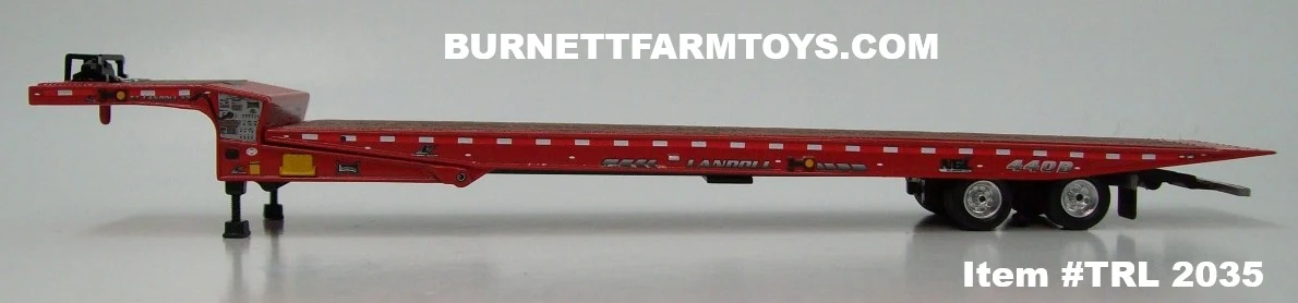 Item #TRL 2035 Red Tandem Axle Landoll 440 Series Traveling Slide Axle Flatbed Trailer - 1/64 Scale – DCP by First Gear - Image 3