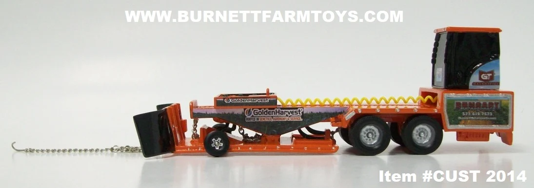 Item #CUST 2014 Orange Golden Harvest Bungart X-Factor Resin Pulling Sled - 1/64 Scale - SpecCast - Note: Back Wheels Roll and Weight Box Does Not Move - Image 3