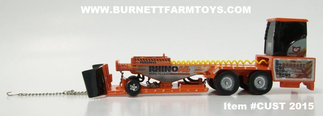 Item #CUST 2015 Orange Rhino Ag Bungart X-Factor Resin Pulling Sled - 1/64 Scale - SpecCast - Note: Back Wheels Roll and Weight Box Does Not Move - Image 3