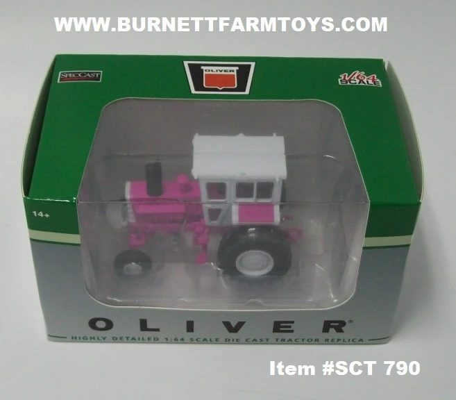 Item #SCT 790 Pink Oliver 2255 Tractor with Cab - 1/64 Scale - SpecCast - Image 5