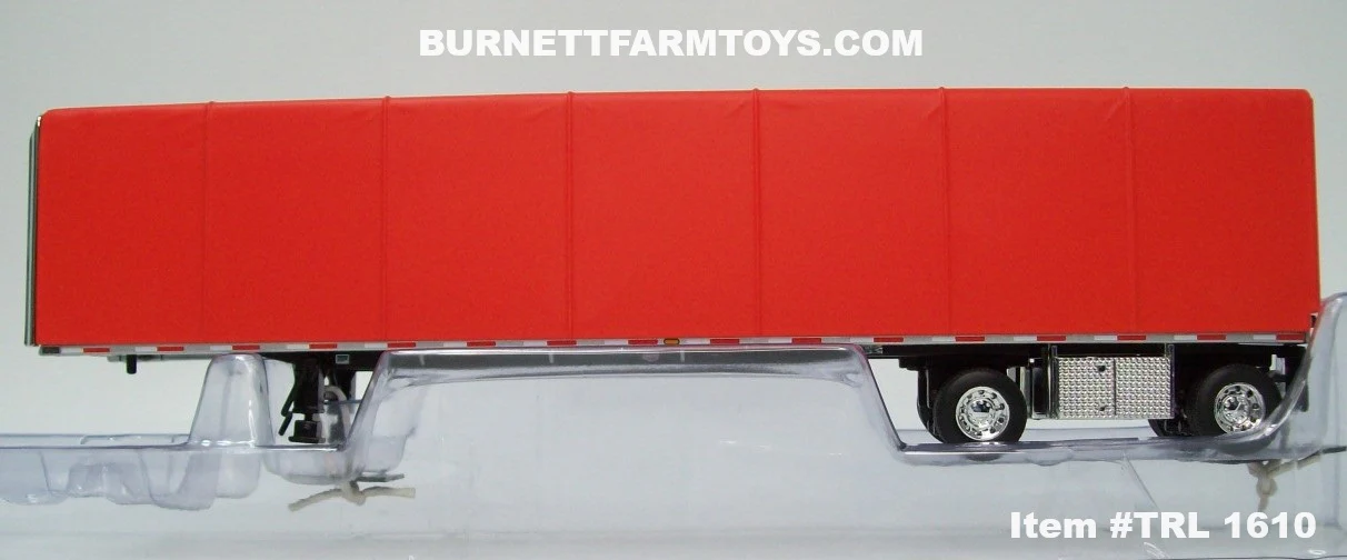 Item #TRL 1610 Red Tarp Spread Axle Utility Roll Tarp Flatbed Trailer - 1/64 Scale – DCP by First Gear - Image 3
