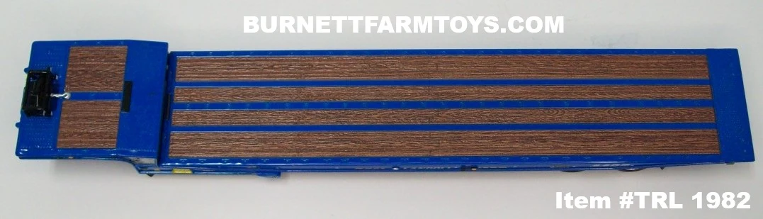 Item #TRL 1982 Blue Tandem Axle Landoll 440 Series Traveling Slide Axle Flatbed Trailer - 1/64 Scale – DCP by First Gear - Image 5