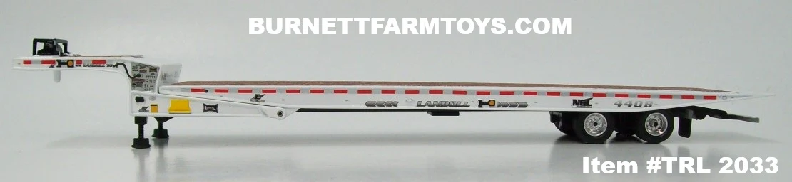 Item #TRL 2033 White Landoll 440 Series Traveling Slide Axle Flatbed Trailer - 1/64 Scale – DCP by First Gear - Image 3