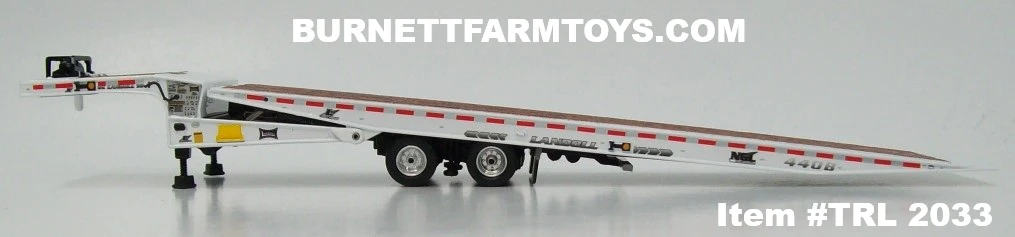 Item #TRL 2033 White Landoll 440 Series Traveling Slide Axle Flatbed Trailer - 1/64 Scale – DCP by First Gear - Image 4
