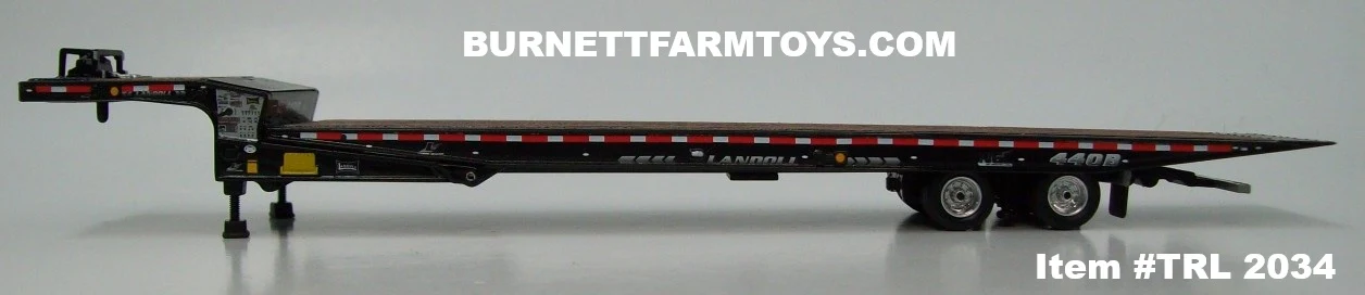 Item #TRL 2034 Black Tandem Axle Landoll 440 Series Traveling Slide Axle Flatbed Trailer - 1/64 Scale – DCP by First Gear - Image 3