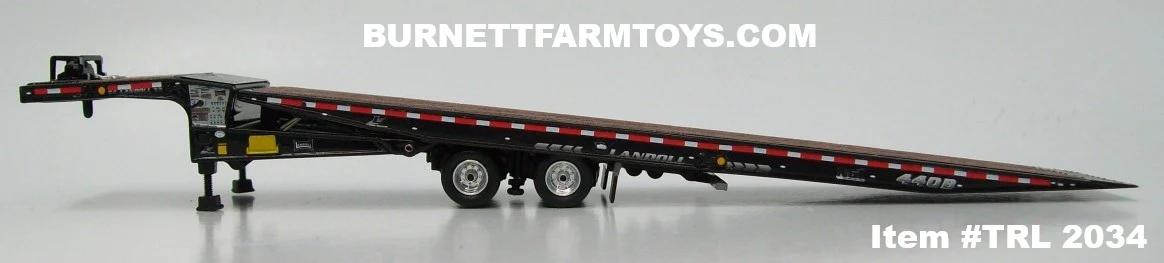 Item #TRL 2034 Black Tandem Axle Landoll 440 Series Traveling Slide Axle Flatbed Trailer - 1/64 Scale – DCP by First Gear - Image 4