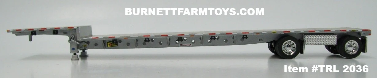 Item #TRL 2036 Silver Deck Silver Frame Spread Axle Transcraft Eagle Stepdeck Trailer - 1/64 Scale – DCP by First Gear - Image 3